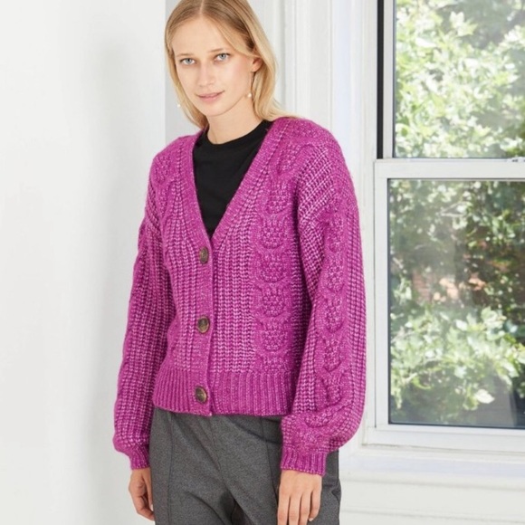 Nwt Cable Knit Button Front Cardigan By 